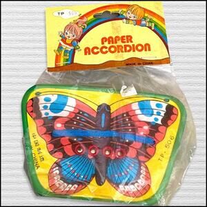 Vintage Kitschy - Dollar Store Paper Accordion with Rainbow Brite Design